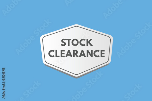 stock clearance text Button. stock clearance Sign Icon Label Sticker Web Buttons 