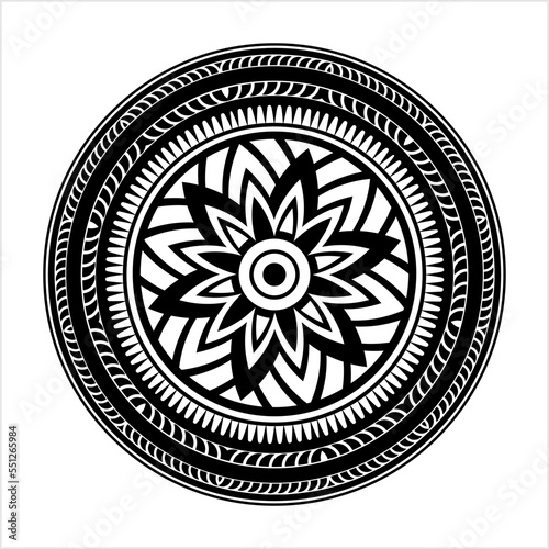 Polynesian Style Circular Shape Tattoo M_2204026