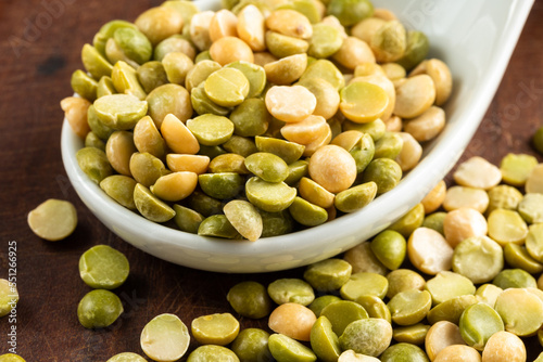close up green ,yellow dried peas