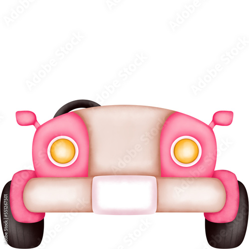 Hand drawn watercolor pink truck.Valentine‚Äôs Day,Wedding invitations, Birthday cards,Greeting cards,Wall art.