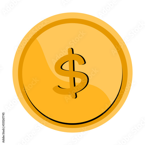 Modern flat icon Golden coin vector
