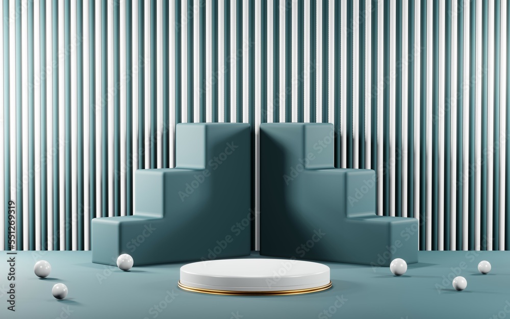 3D render of Podium background in blue tones for displaying cream products. cosmetics 3D render of Podium background in blue tones for displaying cream products. cosmetics