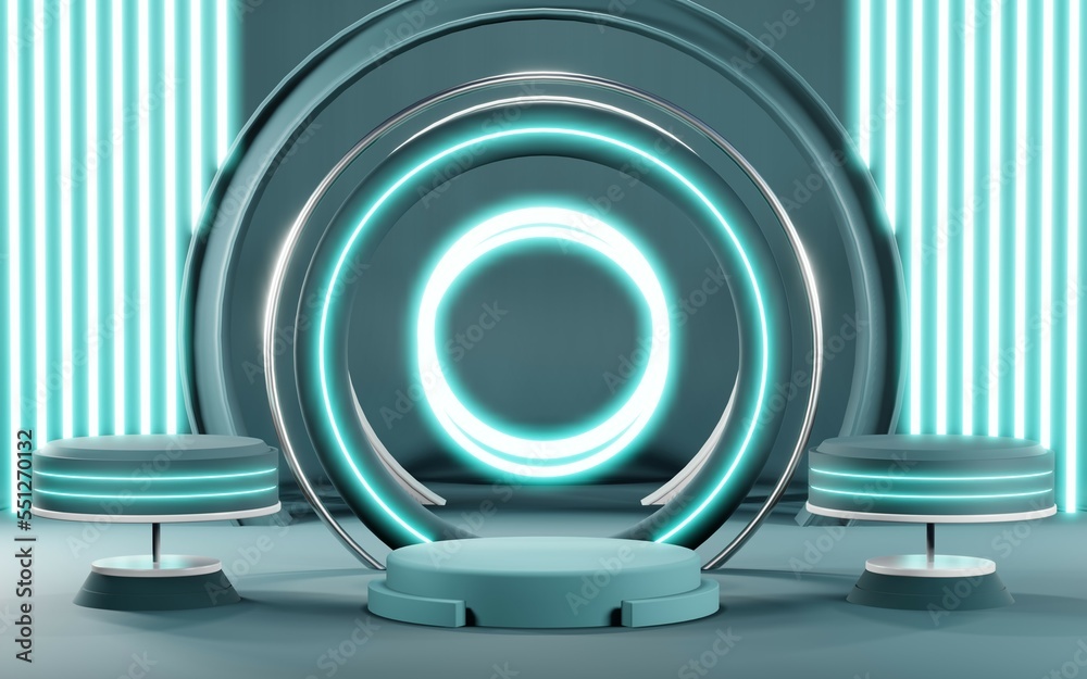 3D render of Podium background in blue tones for displaying cream products. cosmetics 3D render of Podium background in blue tones for displaying cream products. cosmetics
