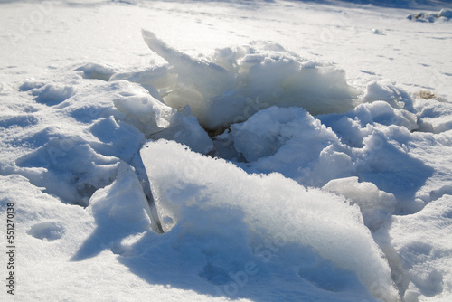 Ice blocks on a winter day.