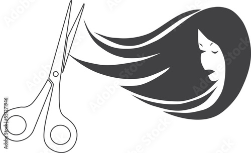Hair care icon, take care of damage hair symbol vector