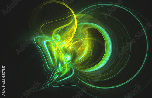 3D rendering abstract multicolor fractal background