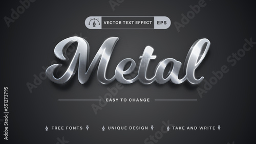 Metal - Editable Text Effect, Font Style