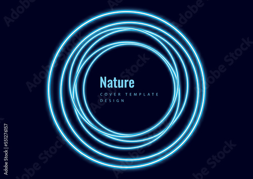 Vector abstract background with overlapping circles. chaotic movement. Round banner with empty space for text. Science and communication concept. Vector