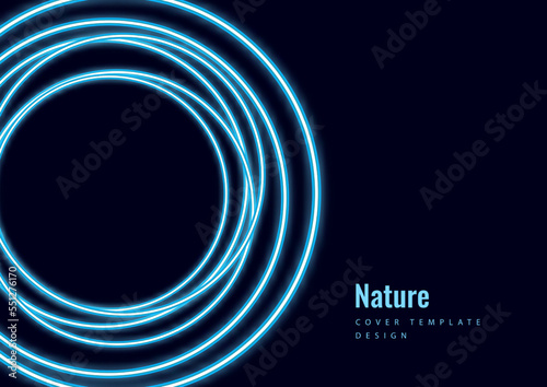 Vector abstract background with overlapping circles. chaotic movement. Round banner with empty space for text. Science and communication concept. Vector