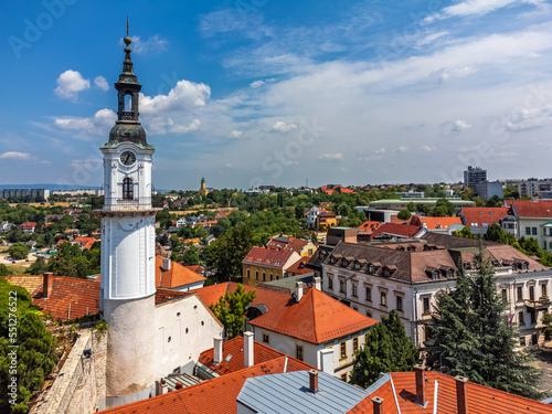 Fotografie, Obraz Veszprem, Hungary - Aerial view of the Fire-watch tower at Ovaros square, castle