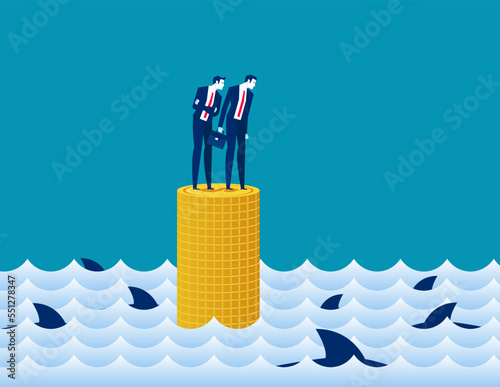 Business risks of invest. Business investor vector illustration concept