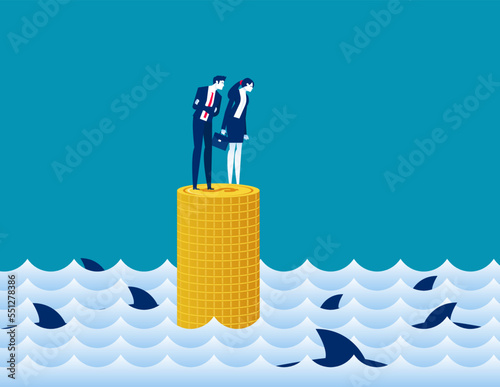 Business risks of invest. Business investor vector illustration concept