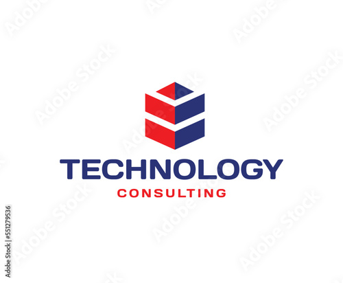 Abstract Shape Technology Consulting Logo Design Template