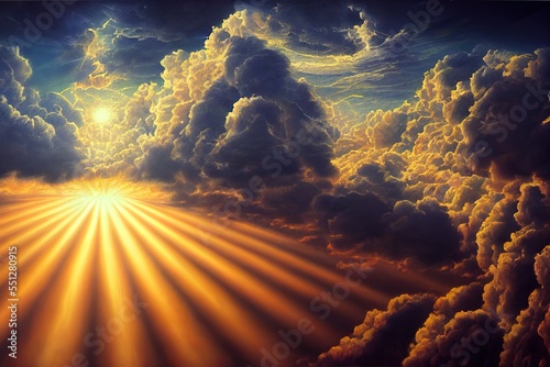 illustration of god in heaven photo