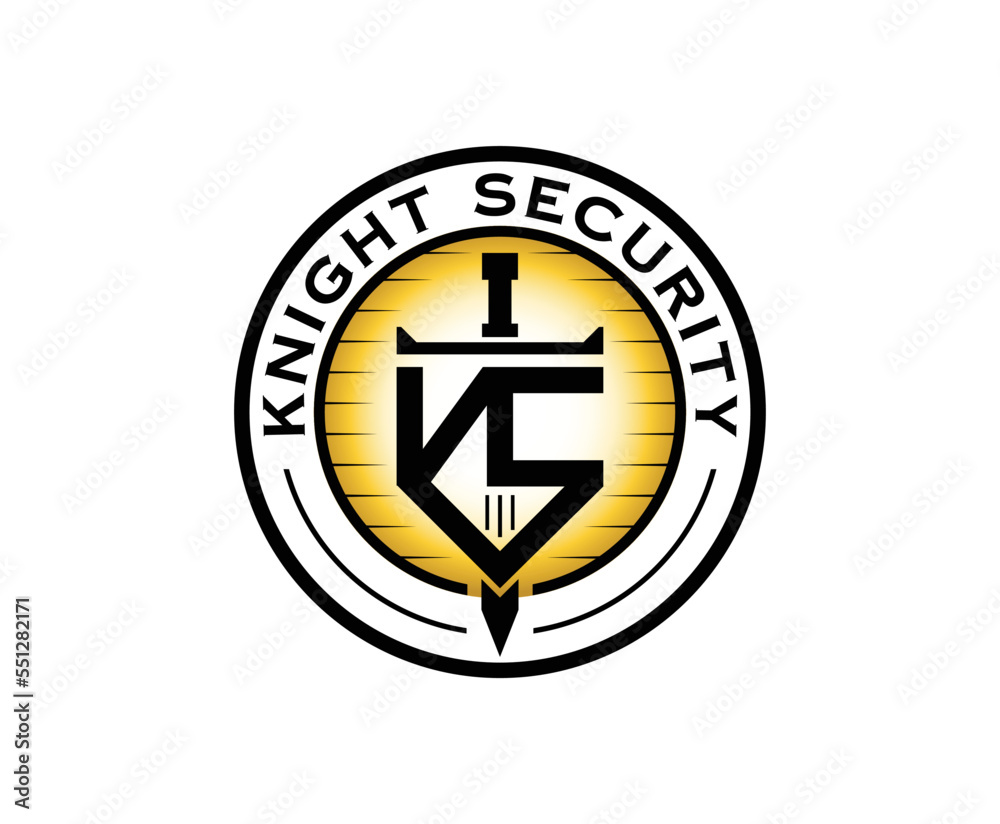 Knight Sword Security Logo Design Template Knight Sword Security Logo Design Template