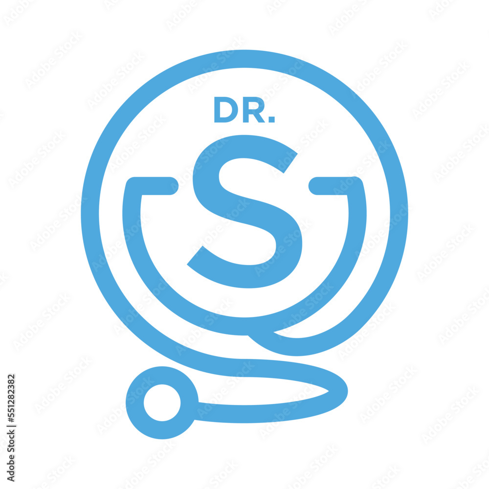 Creative Stethoscope with letter S for logo Creative Stethoscope with letter S for logo