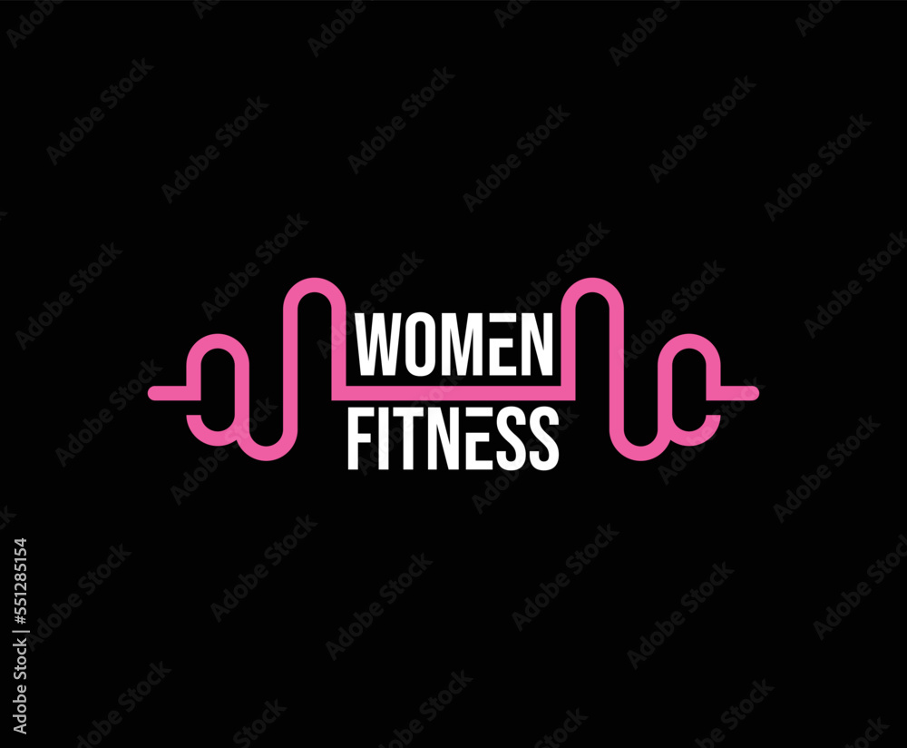 Simple Pink Fitness Business Logo Design Template