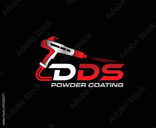 Spray Powder Coating Logo Design Template photo