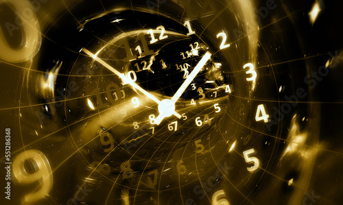 Time in space. 3d rendering illustration.