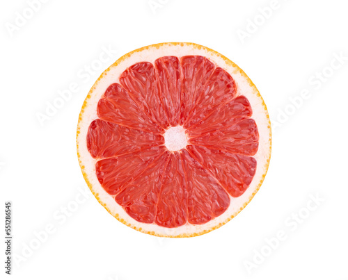 Grapefruit half on trannsparent background with PNG.