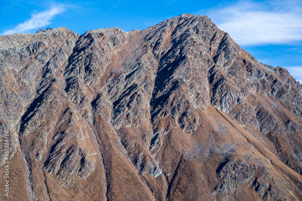 Fototapeta premium Rocky ridge of high mountains.