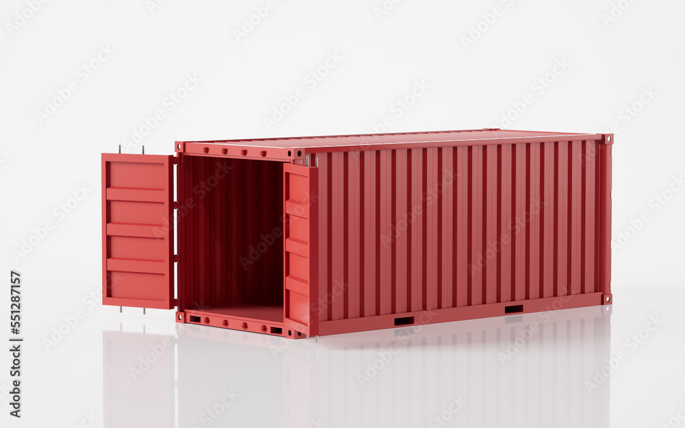 Cargo container, freight and export, 3d rendering. Cargo container, freight and export, 3d rendering.