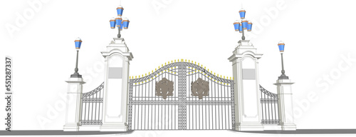 Buckingham Palace's Gate with white Baground