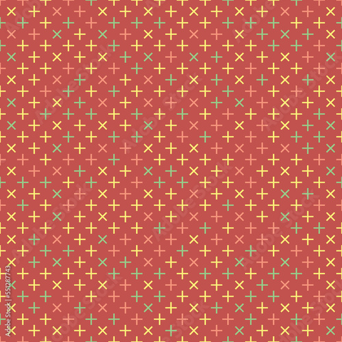 Seamless pattern vector dots color random geometric  for wall modern design or fabric shirt or gift wrapping papers and pastel color wallpaper or grid line background.