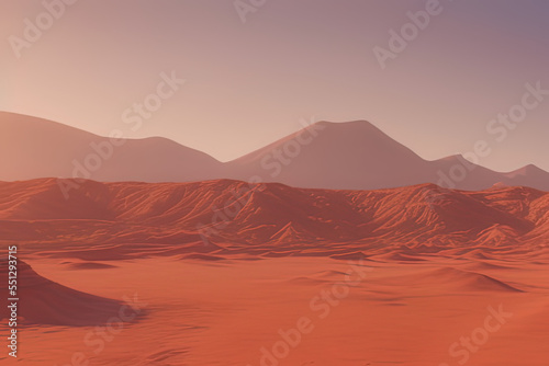 a desert with a mountain in the distance  a detailed matte painting