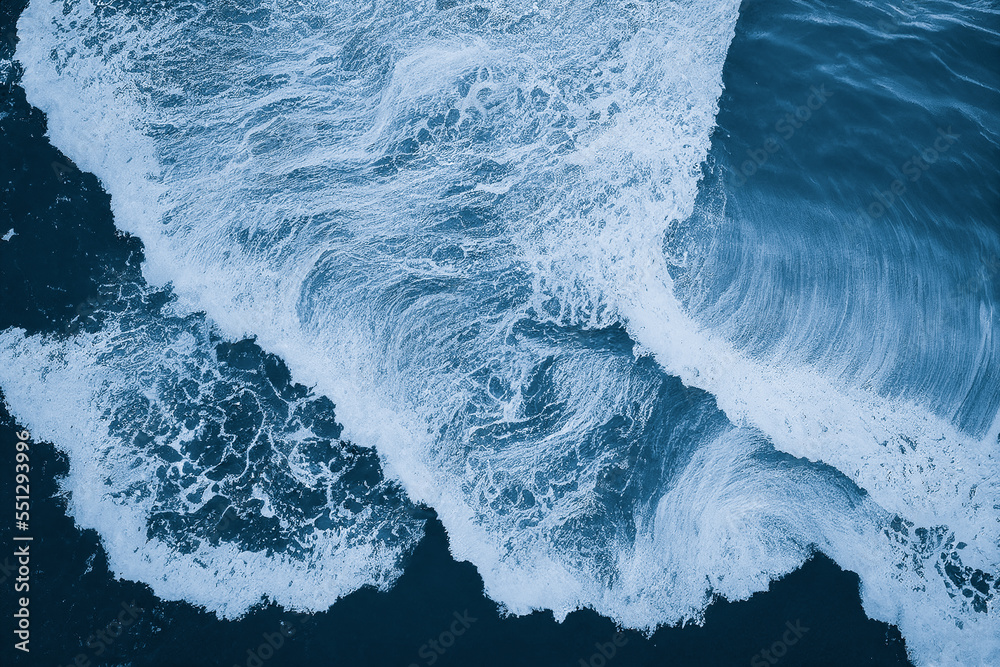 AI generated image aerial top view background photo of ocean sea water ...