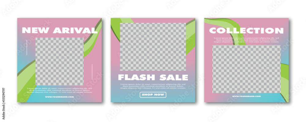 Fresh fasion blue green and pink premium vector