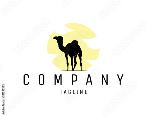camel silhouette logo isolated on white background showing from side. Best for badges  emblems  icons and for the animal industry. vector illustration available in eps 10.