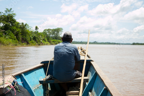 Navigating the Huallaga River in the Amazon region of Peru. photo