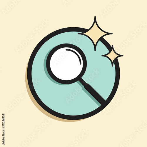Search icon flat vector pastel illustration. magnifying glass element