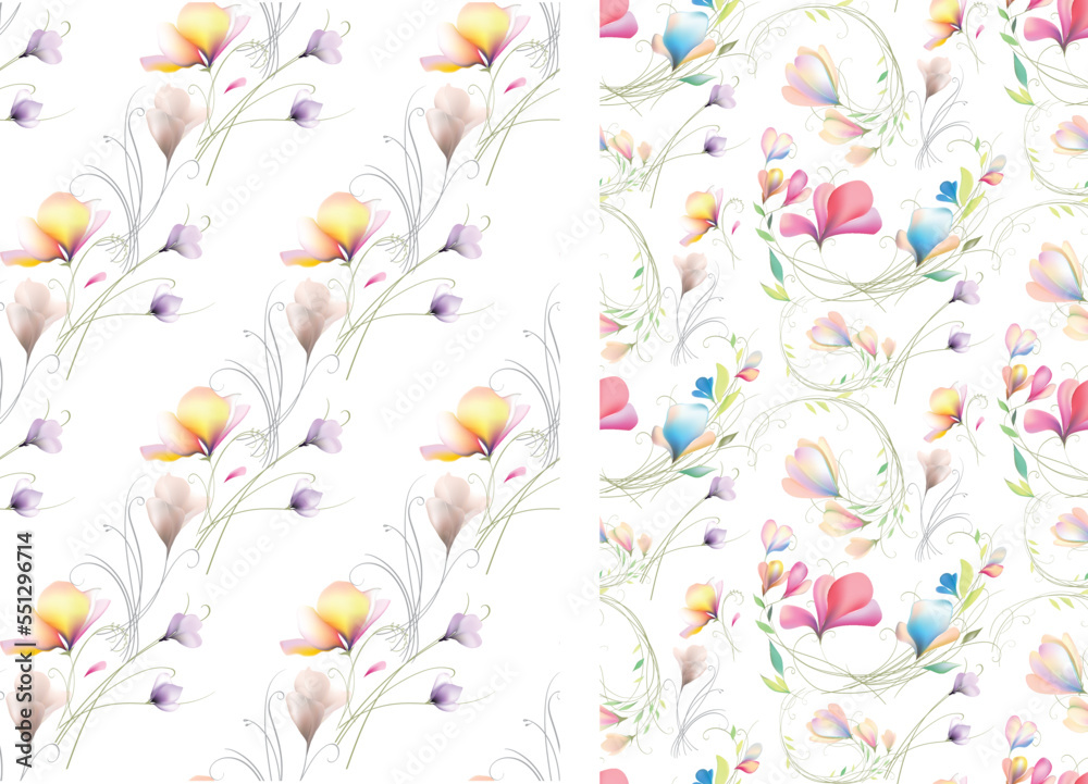 watercolor flowers vignette colorful template for design vintage blooming background   seamless texture vector
