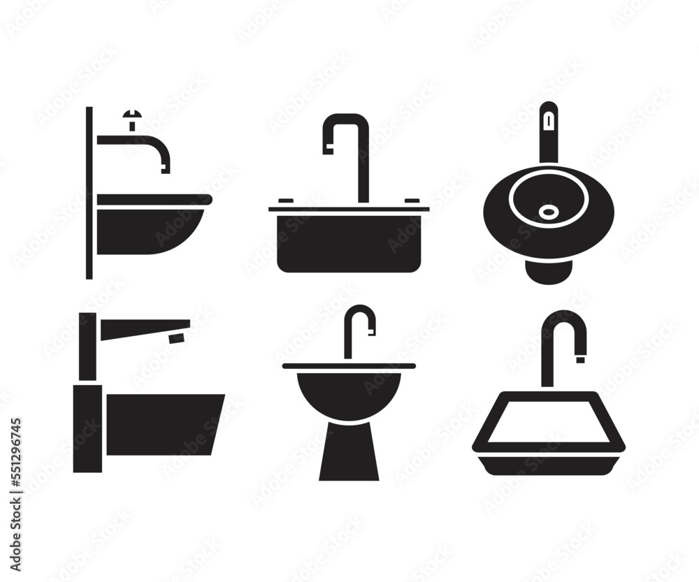 sink and basin icons set illustration sink and basin icons set illustration