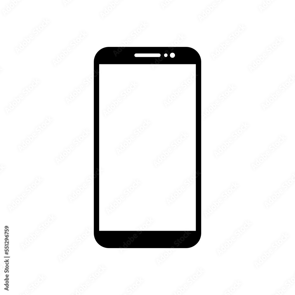 Smartphone with a empty white screen isolated on a white background. Vector illustration