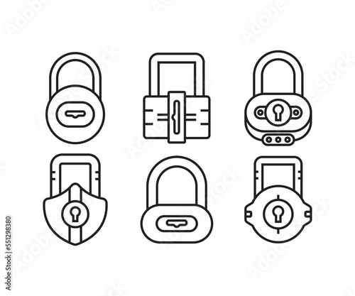 padlock icons set vector illustration