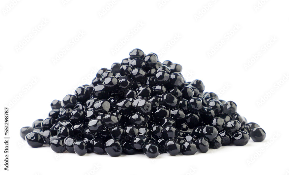 Black caviar close-up on a white background. Isolated Black caviar close-up on a white background. Isolated