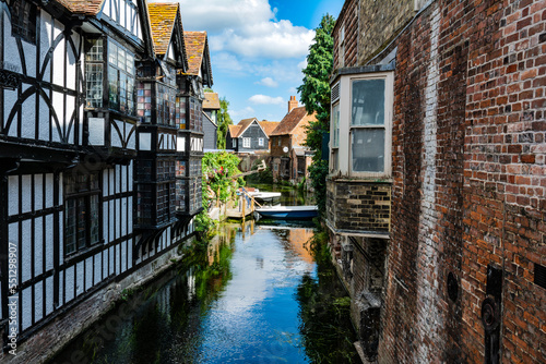 River Stour in Westgate Gardens, Canterbury, Kent, England, UK 