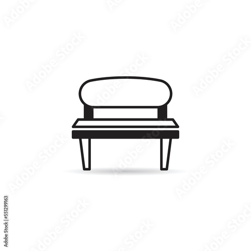 park bench icon on white background