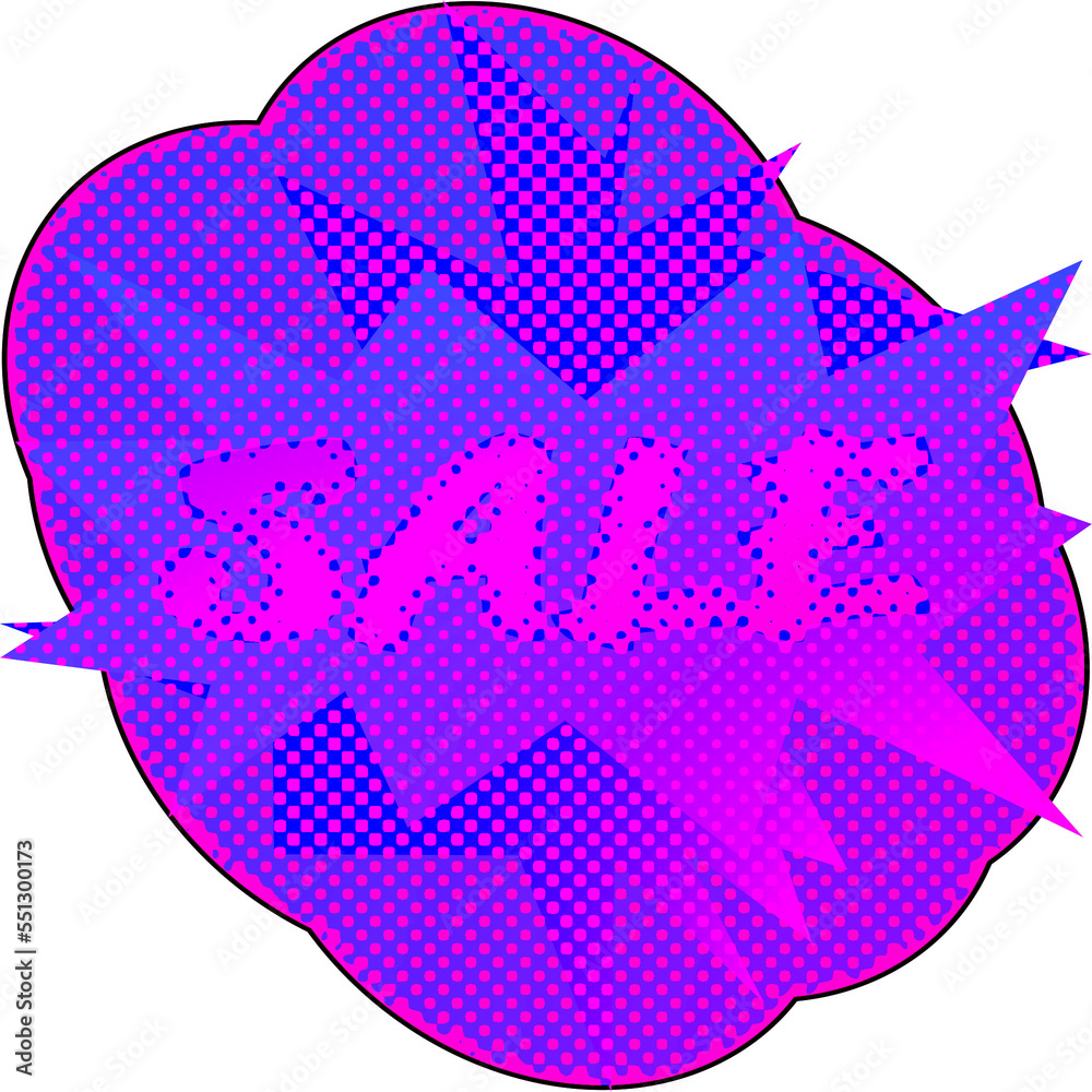 Abstract transparent halftone grunge sale sticker element.