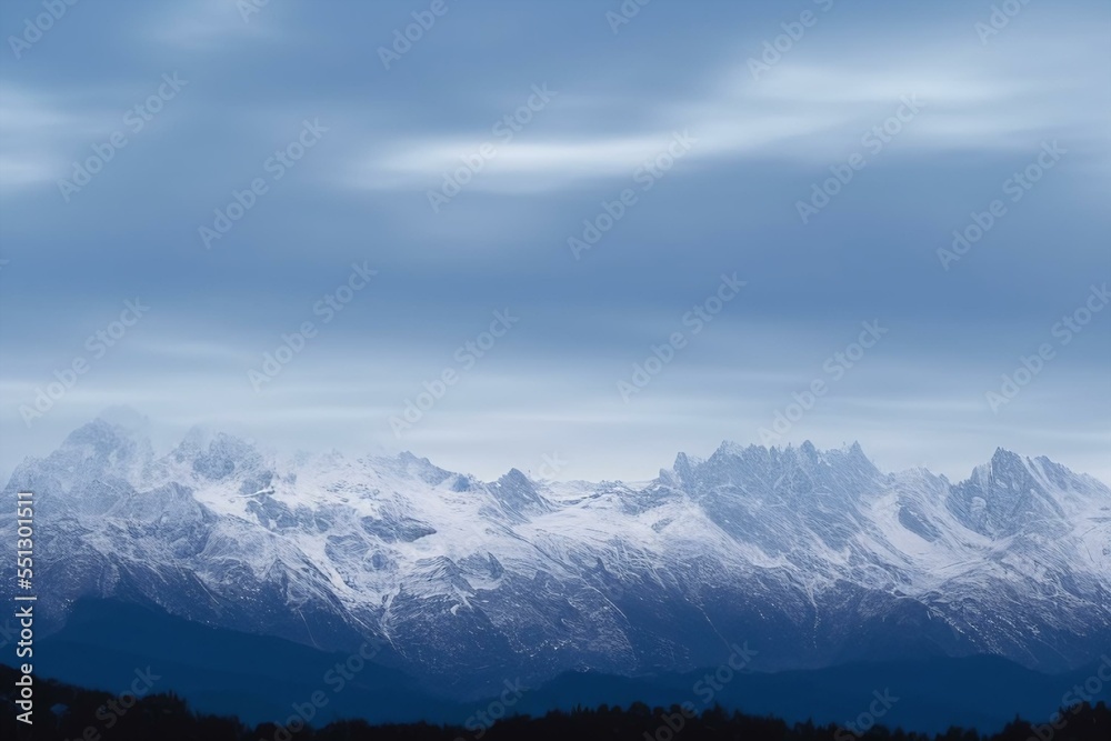 mountains and clouds