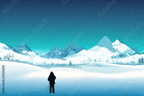 winter mountain landscape © LikotoArtworks