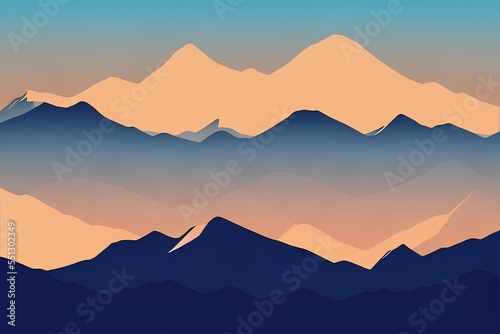 sunset in mountains