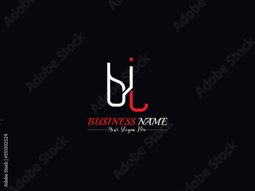 Minimal Elegant BJ Letter Logo, Red White Bj bj Logo Template For Business