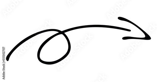 vector illustration of an arrow with a knot pointing right side
