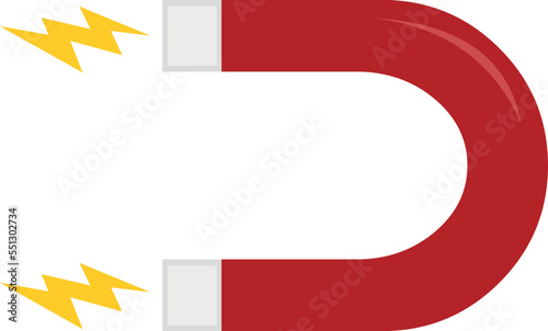 vector illustration of magnet cartoon with electromagnetic rays