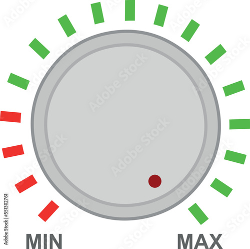 vector illustration of knob button of maximum and minimum volume