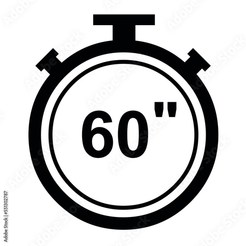 vector illustration of icon of a chronometer with 60 seconds
